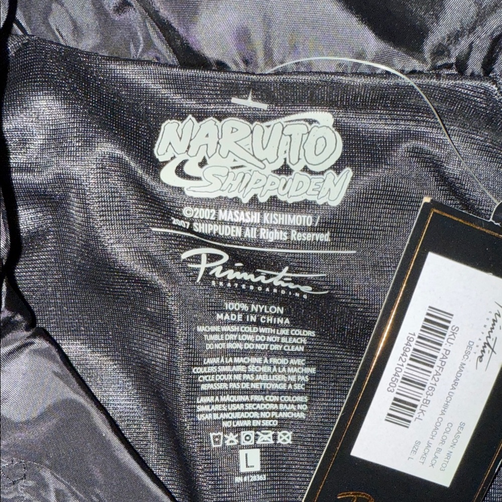 Primitive Anime Graphic Black Windbreaker Naruto shippuden large new tags - Picture 7 of 9